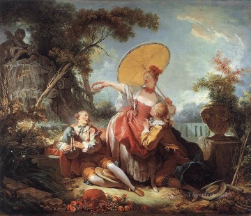  Fragonard Oil Painting - The Musical Contest Jean Honore Fragonard classic Rococo